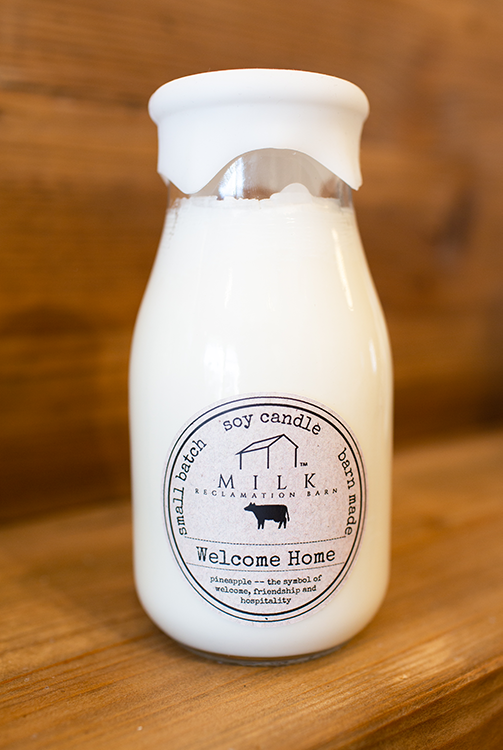 Milk Bottle Candle, Milk Reclamation Barn